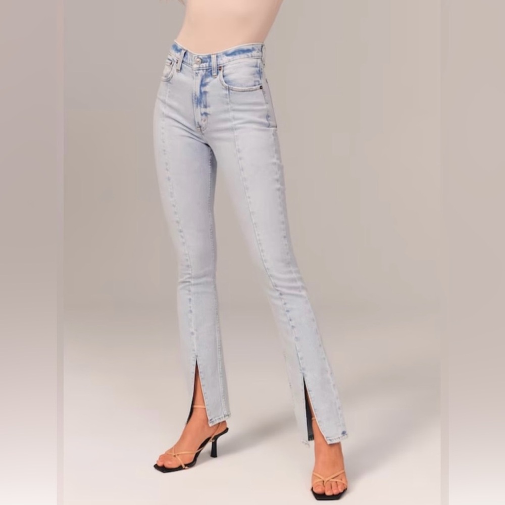 Abercrombie & Fitch Blue Skinny Jeans with Distressed Details